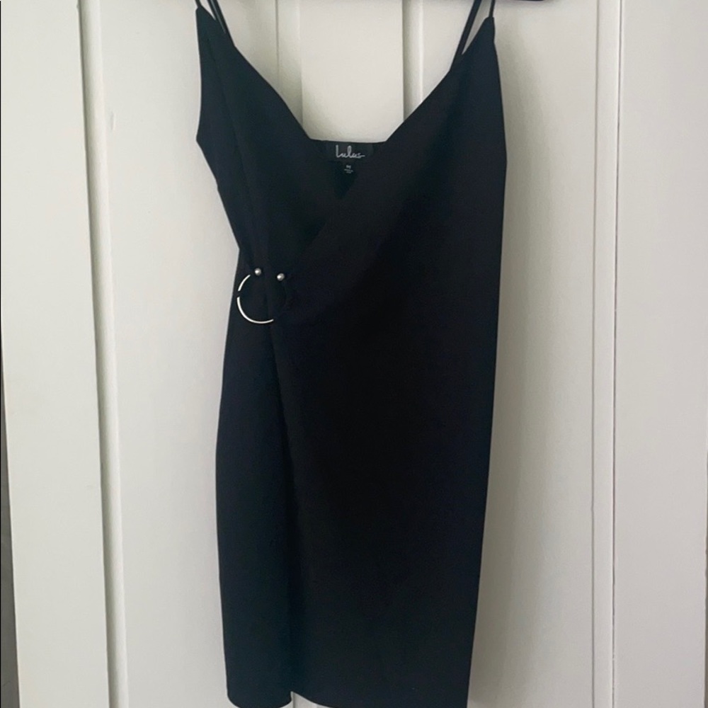 Lulus “Make My Night” Black Bodycon Wrap Dress